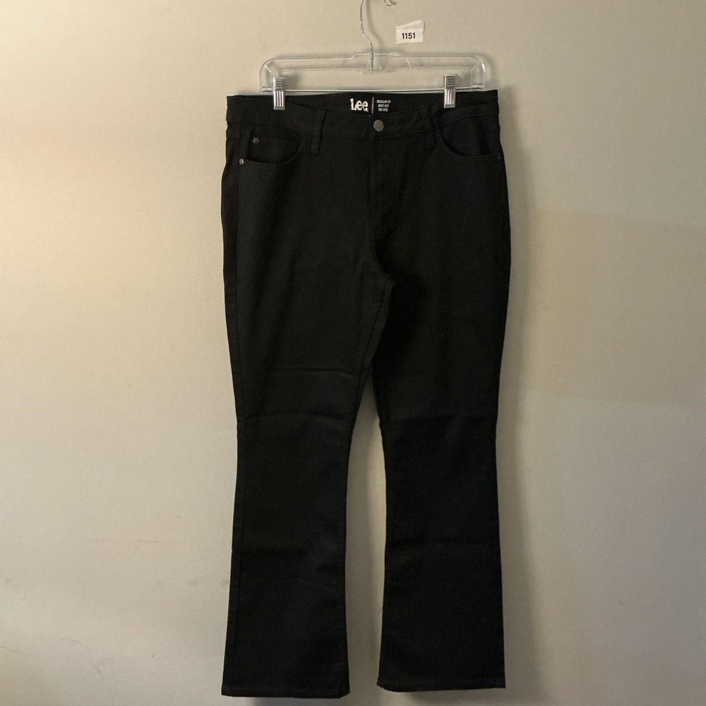 Lee Regular Fit Boot Cut Mid Rise NWT 14 M Black